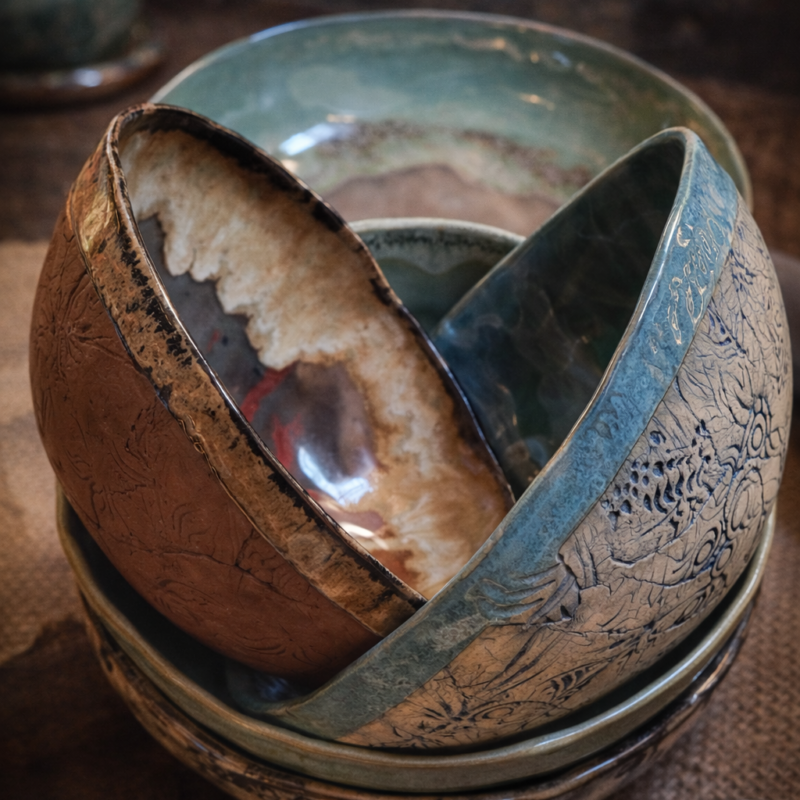 corax ceramics rustic bowls